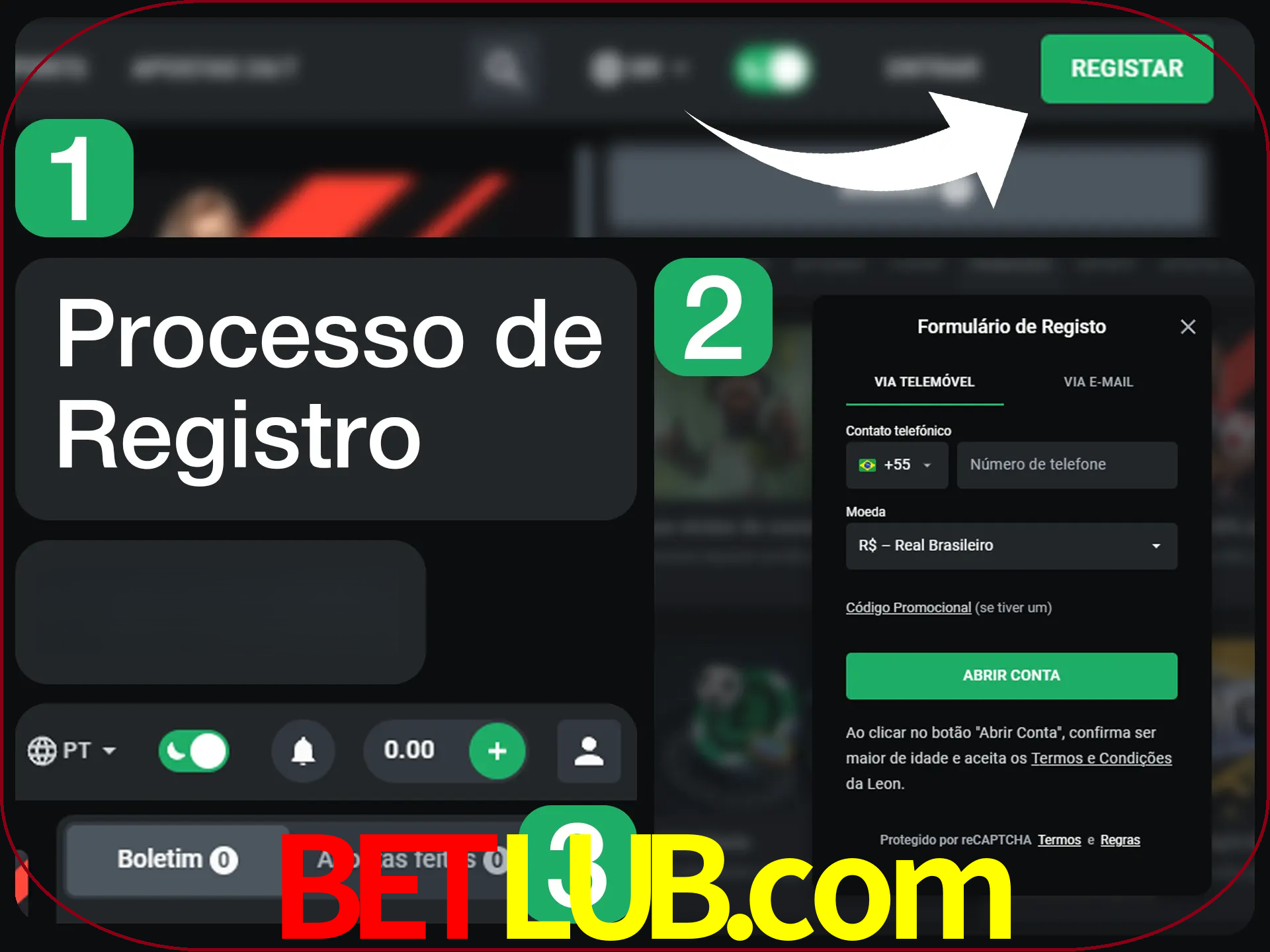 O processo de registro na LeonBet é simples.