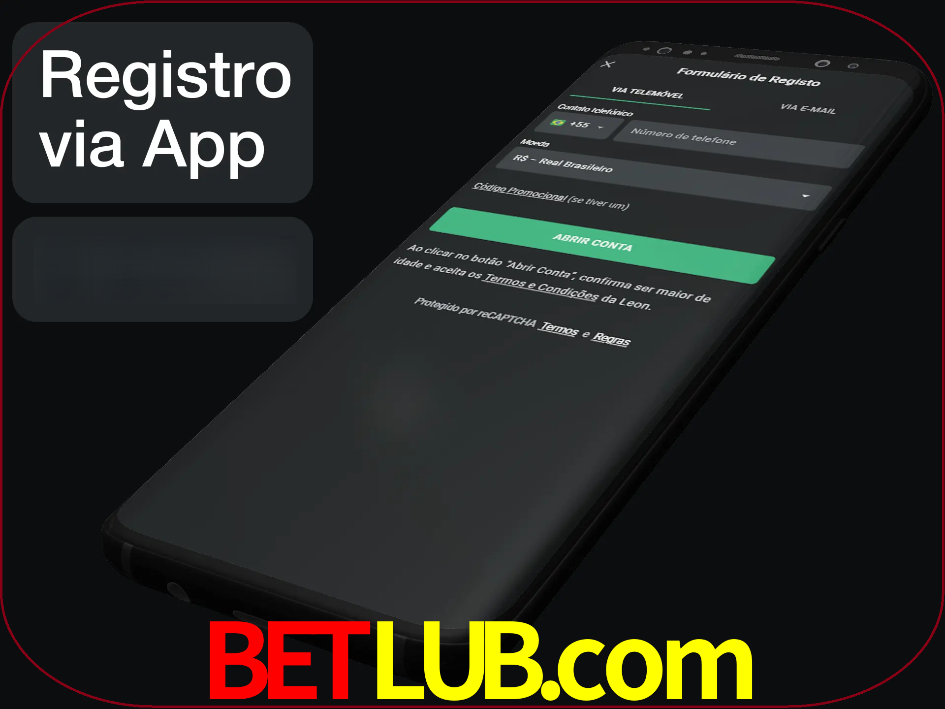 Registre-se quiclly em LeonBet usando o aplicativo.